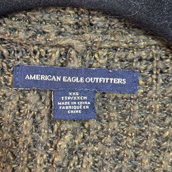 American Eagle Outfitters Green Waffle Knit Oversized Cardigan XXS - Picture 5 of 11